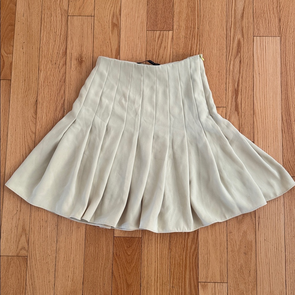 ZARA Cream Pleated Skirt
